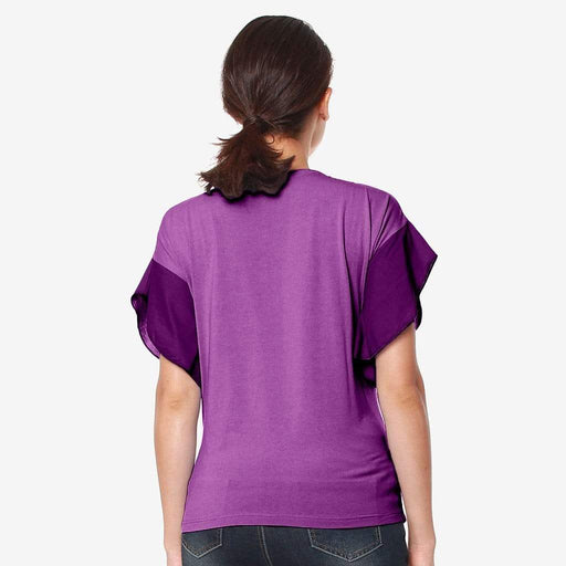 Flutter Sleeves Caela Nursing Top Eggplant