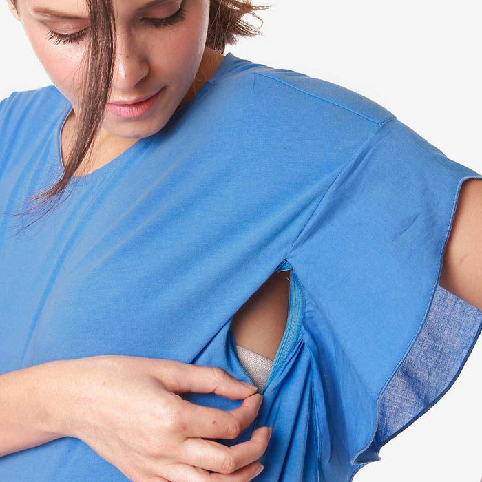 Flutter Sleeves Caela Nursing Top Ocean