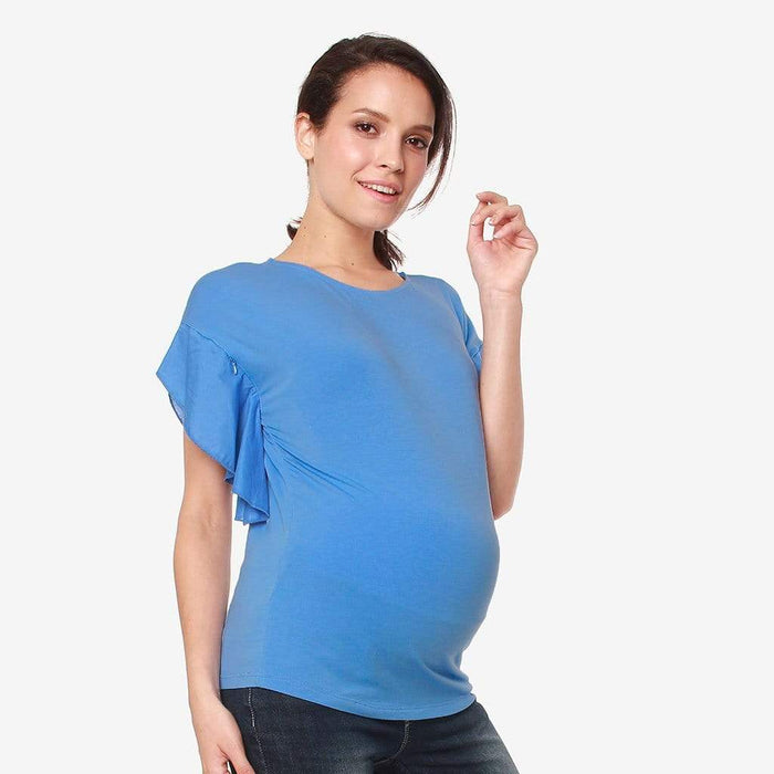 Flutter Sleeves Caela Nursing Top Ocean