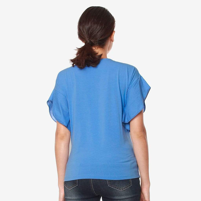 Flutter Sleeves Caela Nursing Top Ocean