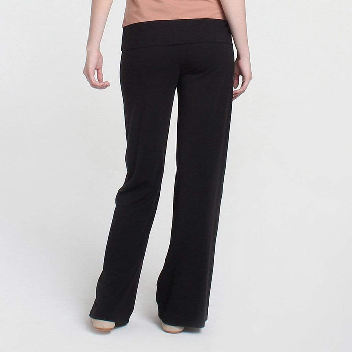 Giselle Bamboo Cotton Wide Leg Matenity Pants Black