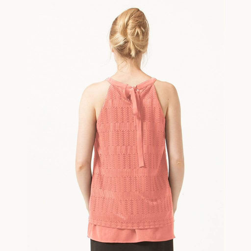 Halter Edith Nursing Top Full Lace Coral Blush