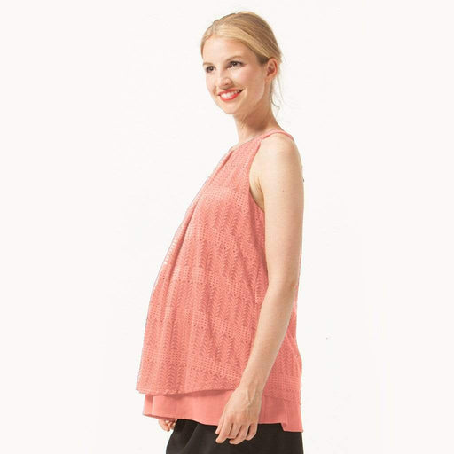 Halter Edith Nursing Top Full Lace Coral Blush