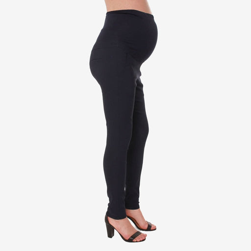 High Waist Pleated Maternity Pants Black