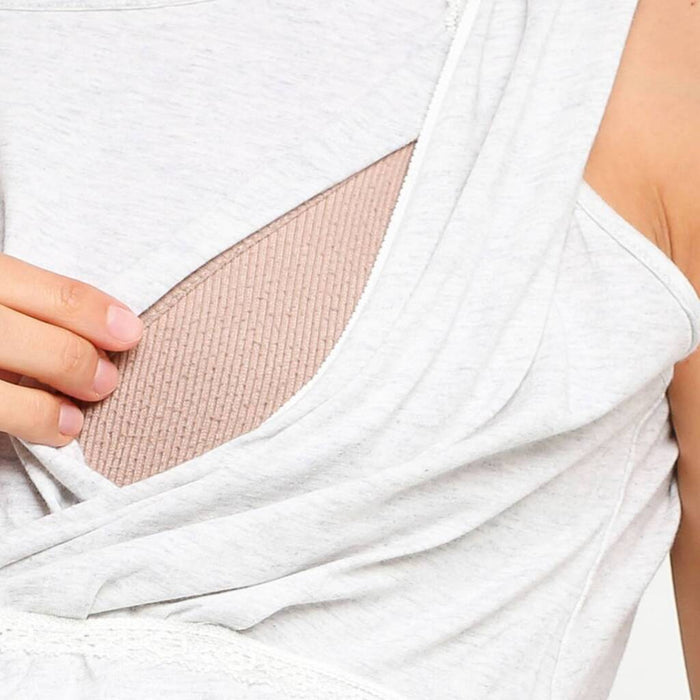 Jane Sleeveless Maternity and Nursing Sleepwear H.Grey