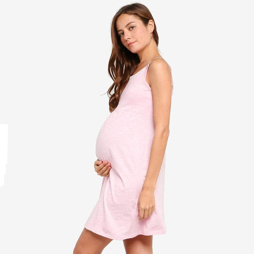 Jenna Sleeveless Maternity and Nursing Gown H.Pink