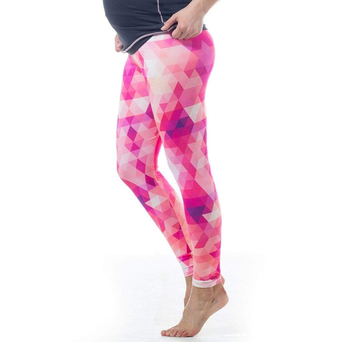 Kate Maternity Activewear Fitness Pants Pink Geo Print