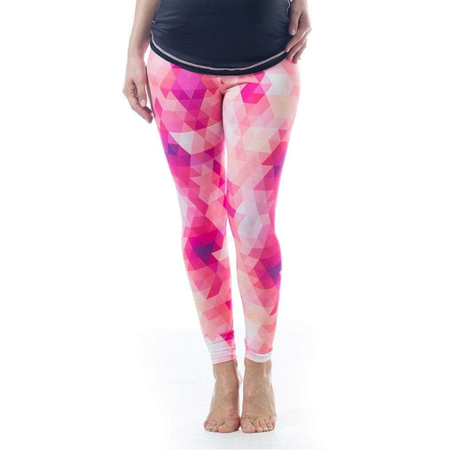 Kate Maternity Activewear Fitness Pants Pink Geo Print