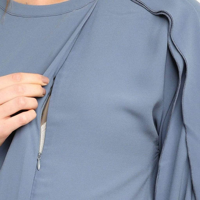 Kimono Long Sleeves Ciara Nursing Dress Charcoal