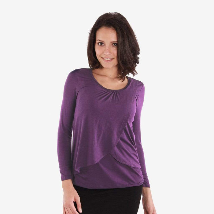 Vina Flap Nursing Top Eggplant