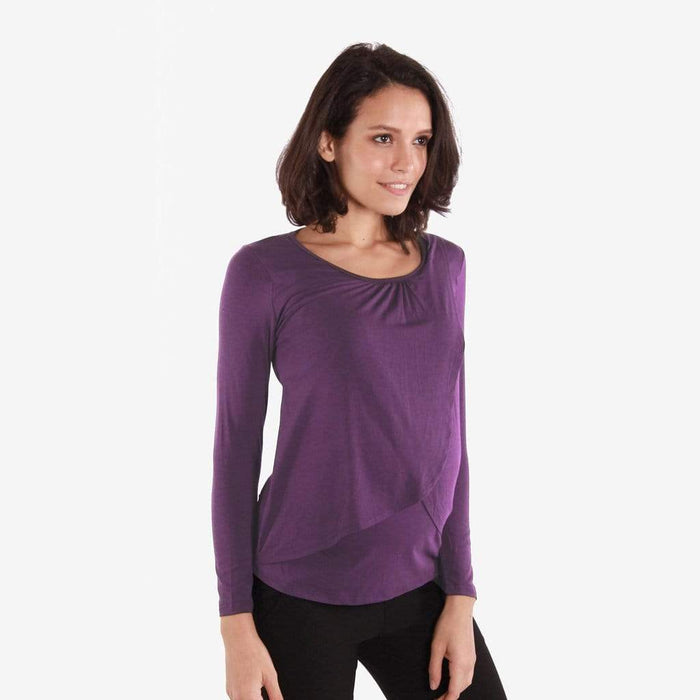 Vina Flap Nursing Top Eggplant