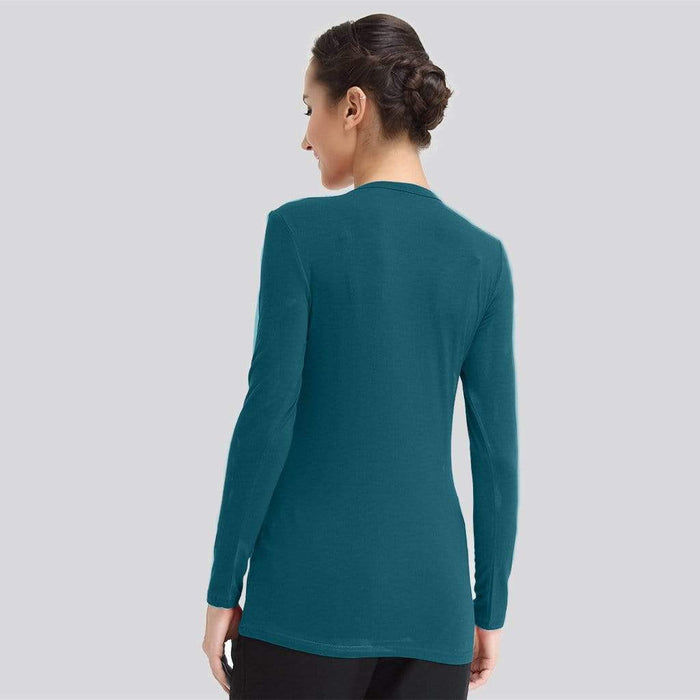 Knitted Long Sleeves Venus Pleats Row Top Teal
