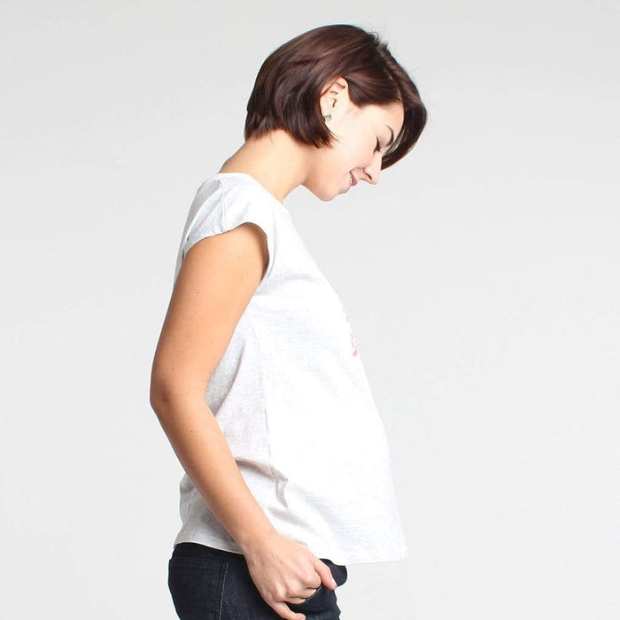 Knitted Love Print Tee Neon Orange