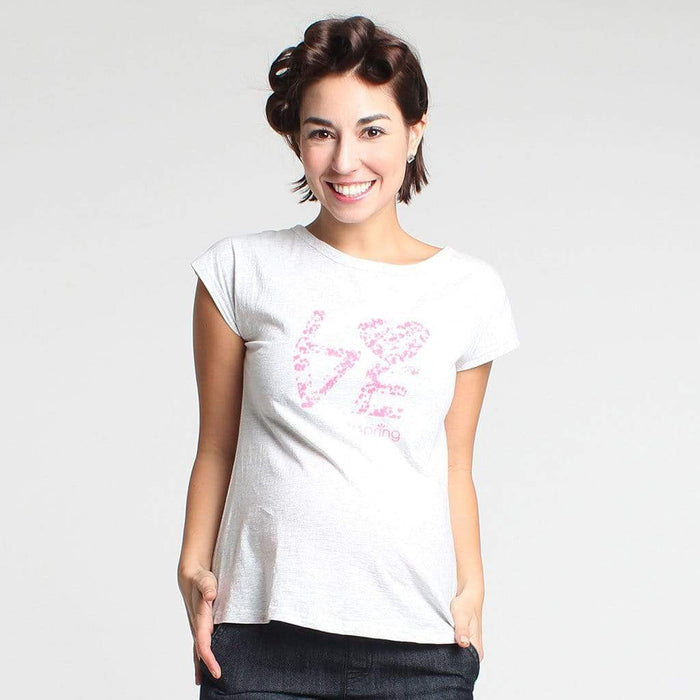 Knitted Love Print Tee Neon Orange