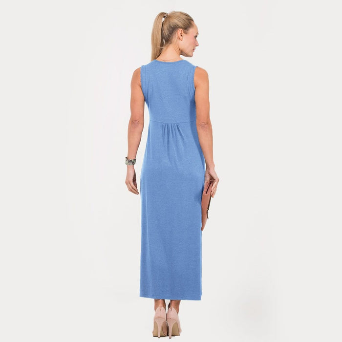 Bettina V-Neck Sleeveless Bamboo Cotton Nursing Dress Perry