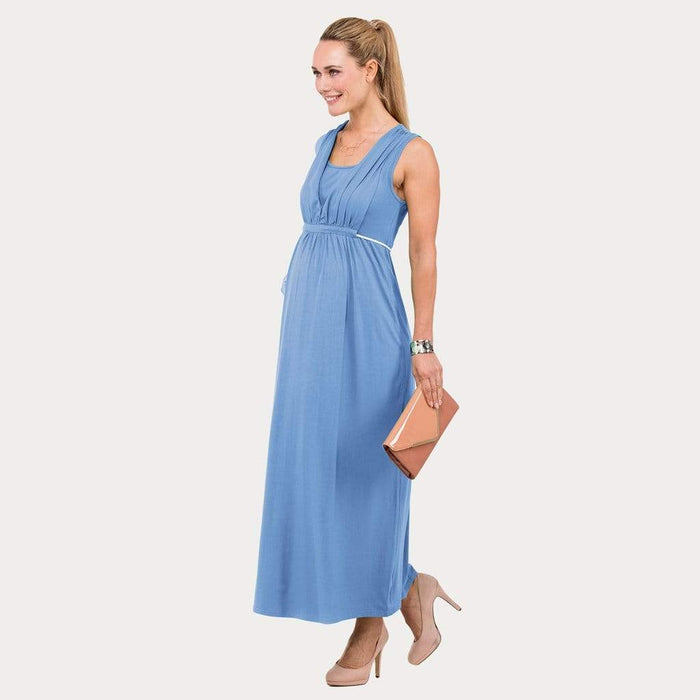 Bettina V-Neck Sleeveless Bamboo Cotton Nursing Dress Perry