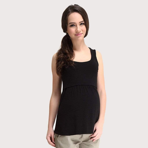 Abbey Empire Nursing Top Black