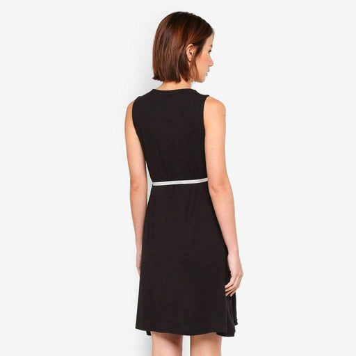 Live Pleat Bamboo Cotton Sleeveless Nursing Dress Black