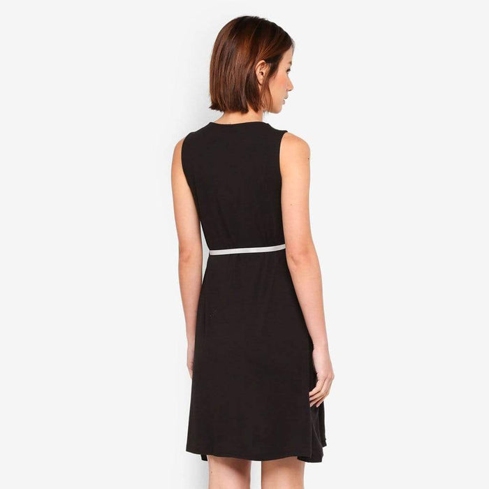 Live Pleat Bamboo Cotton Sleeveless Nursing Dress Black