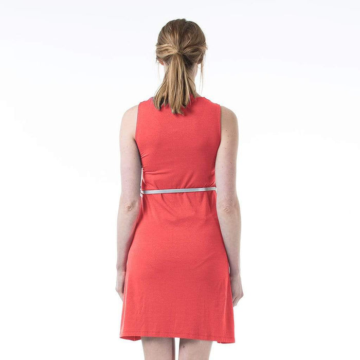 Live Pleat Bamboo Cotton Sleeveless Nursing Dress Coral
