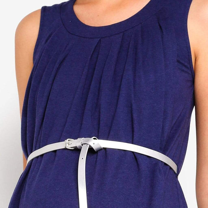 Live Pleat Bamboo Cotton Sleeveless Nursing Dress Navy