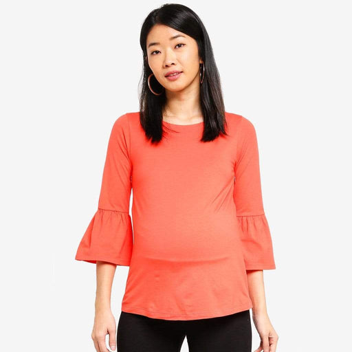 Long Bell Sleeves Aada Nursing Top Coral