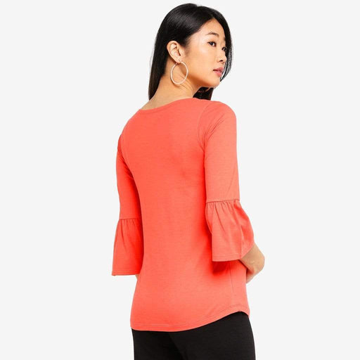 Long Bell Sleeves Aada Nursing Top Coral