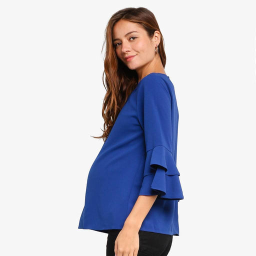 Long Flounce Sleeves Coreene Nursing Top Peacock