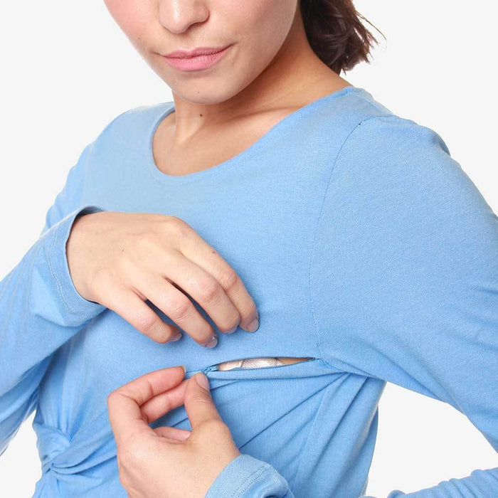 Long Sleeves Beatrisa Twisted Maternity Dress Perry