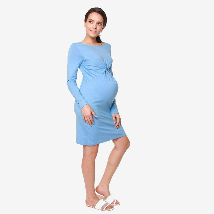 Long Sleeves Beatrisa Twisted Maternity Dress Perry