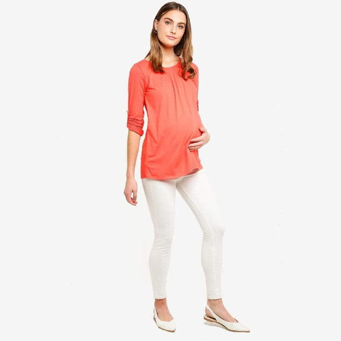 Long Sleeves Abena Top Coral