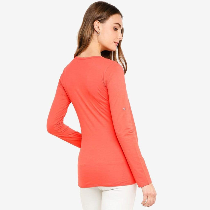 Long Sleeves Abena Top Coral