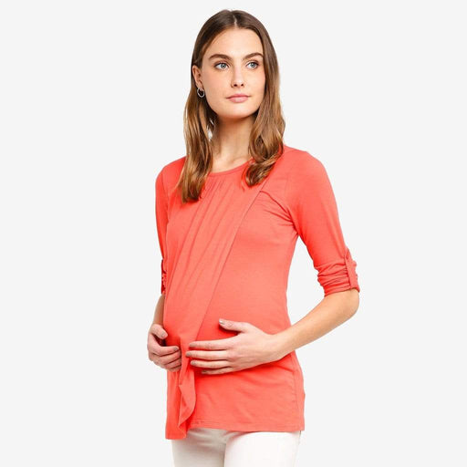 Long Sleeves Abena Top Coral