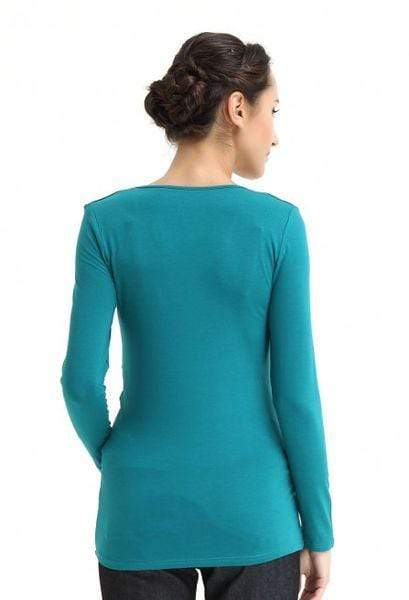 Longsleeves Vera V Neck Nurs Nursing Top Emerald