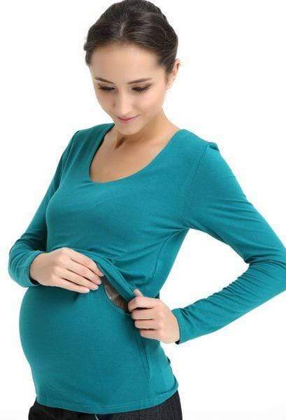 Longsleeves Vera V Neck Nurs Nursing Top Emerald