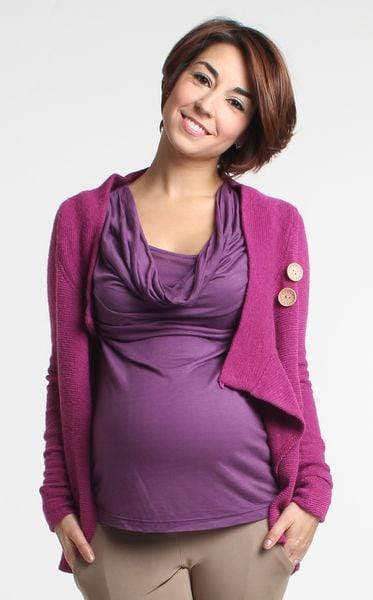 Wren Wrap Cardigan Plum