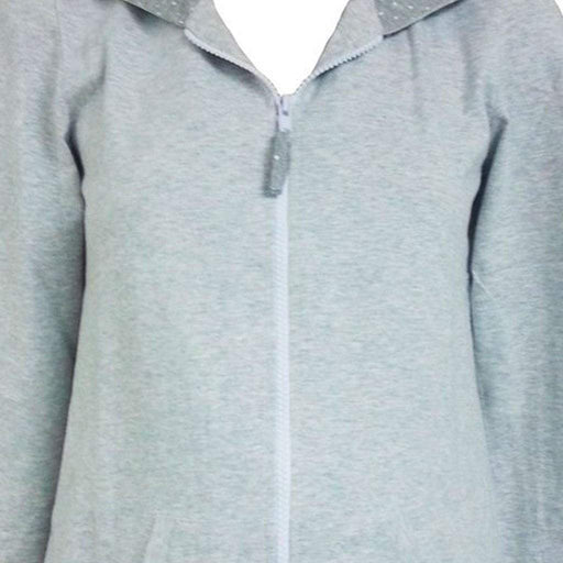 Ariel Zip Front Sweater Lt Grey