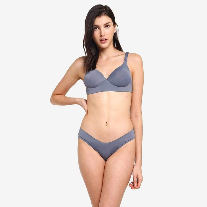 Madelaine Microfibre Low Waist Maternity Panties Grey