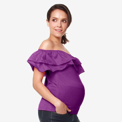 Off Shoulder Cacey Nursing Top Eggplant