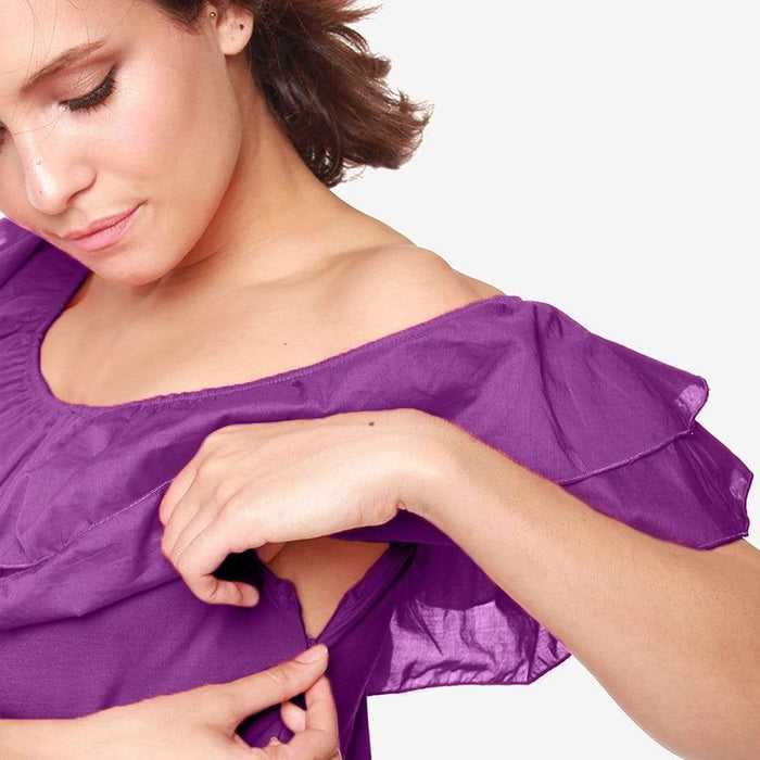Off Shoulder Cacey Nursing Top Eggplant