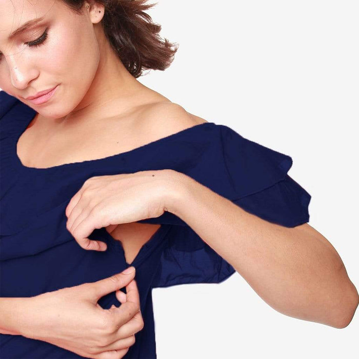 Off Shoulder Cacey Nursing Top Navy