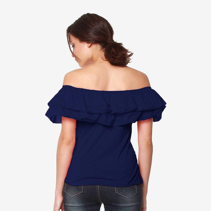 Off Shoulder Cacey Nursing Top Navy
