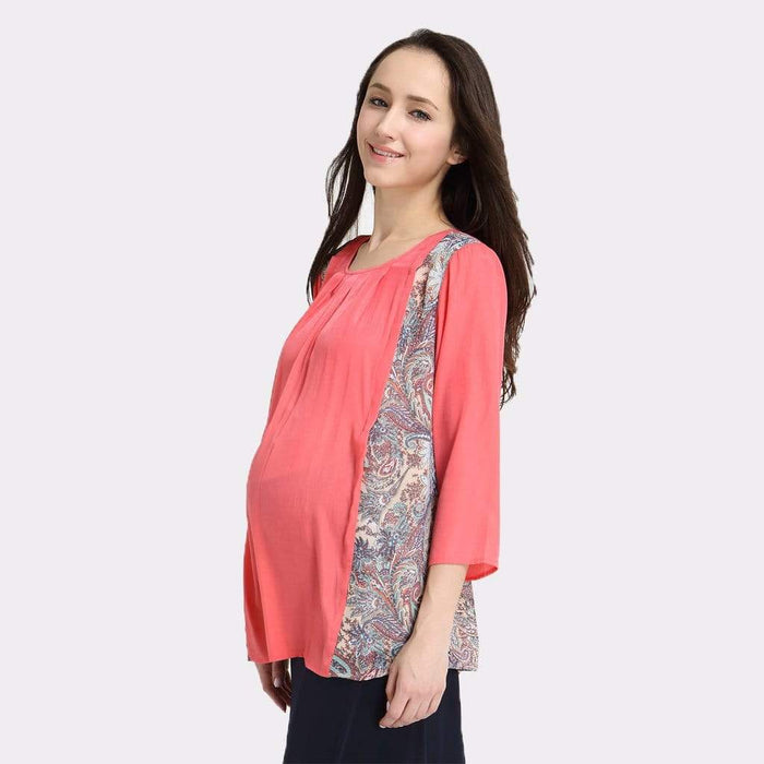 Paola Trim Paisley Blouse Orange