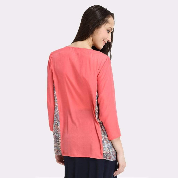 Paola Trim Paisley Blouse Orange