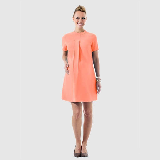 Carla High Neck Short Sleeve Nursing Dress Peach