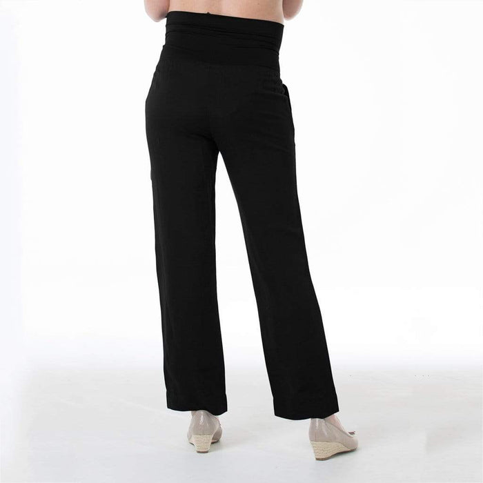 Rita Rayon Linen Maternity Shorts Black