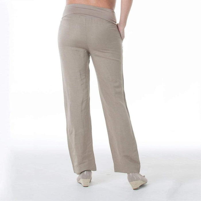 Rita Rayon Linen Maternity Shorts Khaki