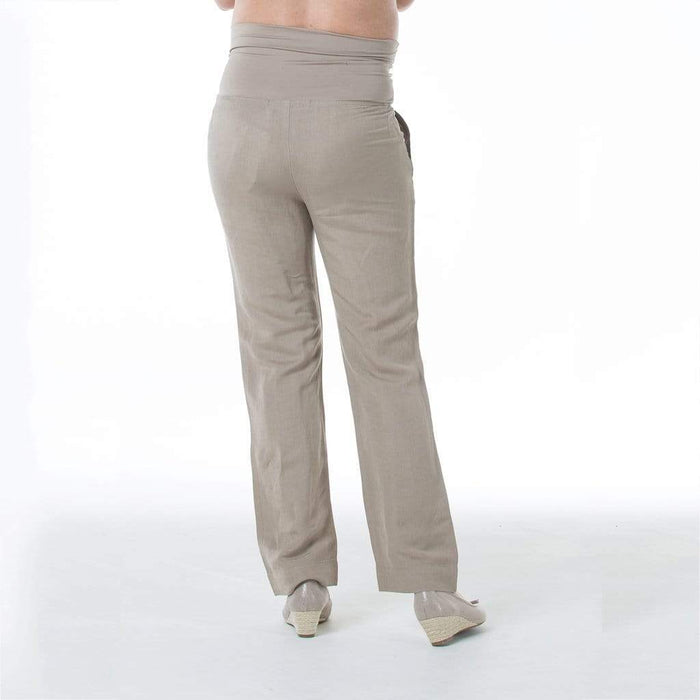 Rita Rayon Linen Maternity Shorts Khaki