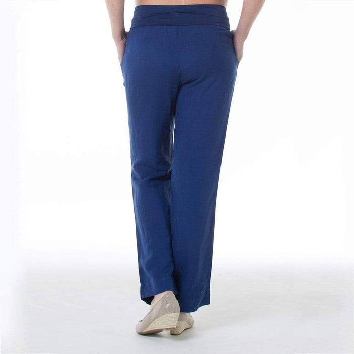 Rita Rayon Linen Maternity Pants Navy