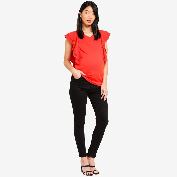 Ruffles Sleeves Crissy Coral Nursing Top